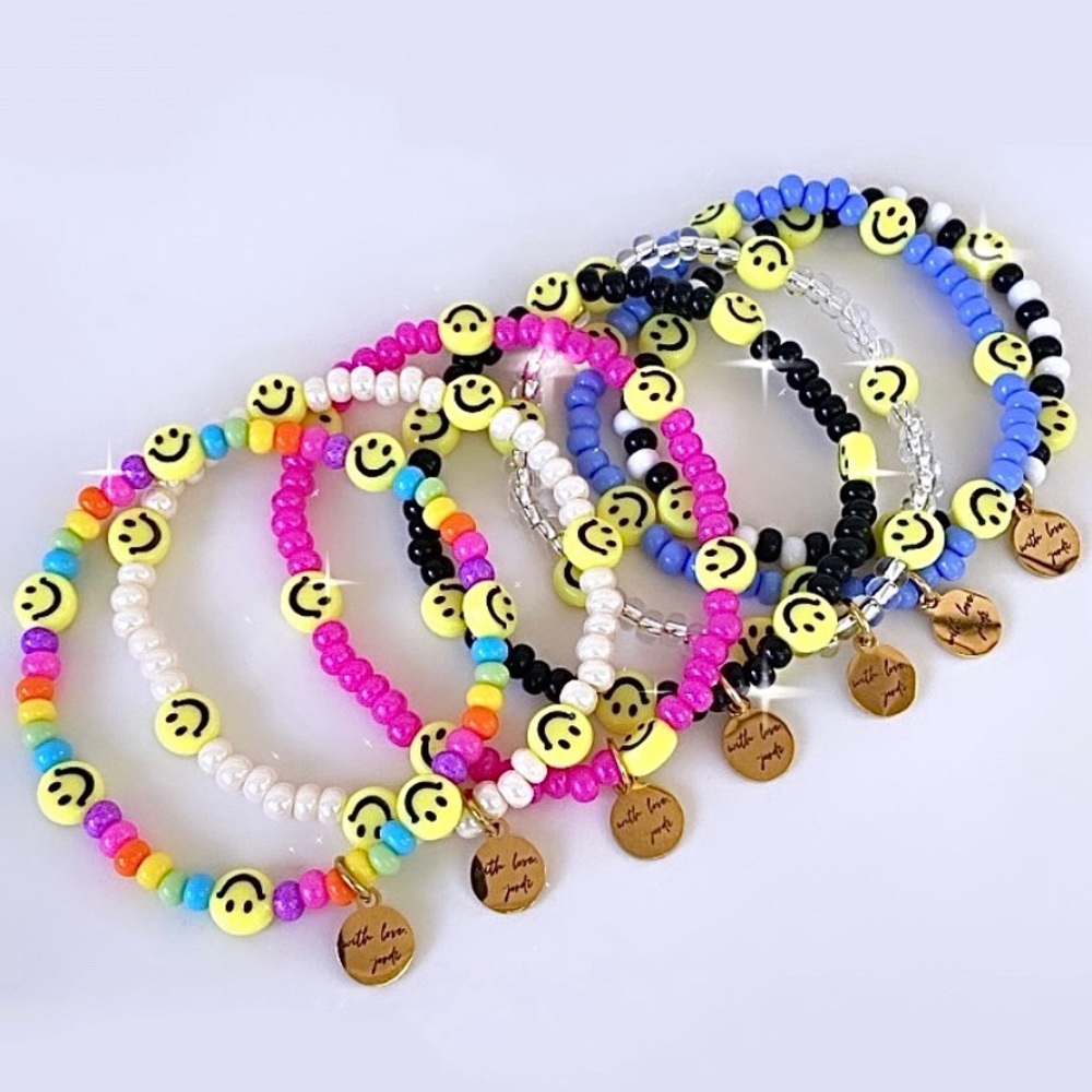 Smiley Face Rainbow Bracelet Y2K Trendy jewelry 90’s colorful bracelets handmade